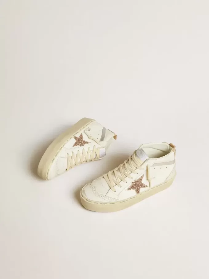 Mid Star met glitterster en metallic zilveren leren flash