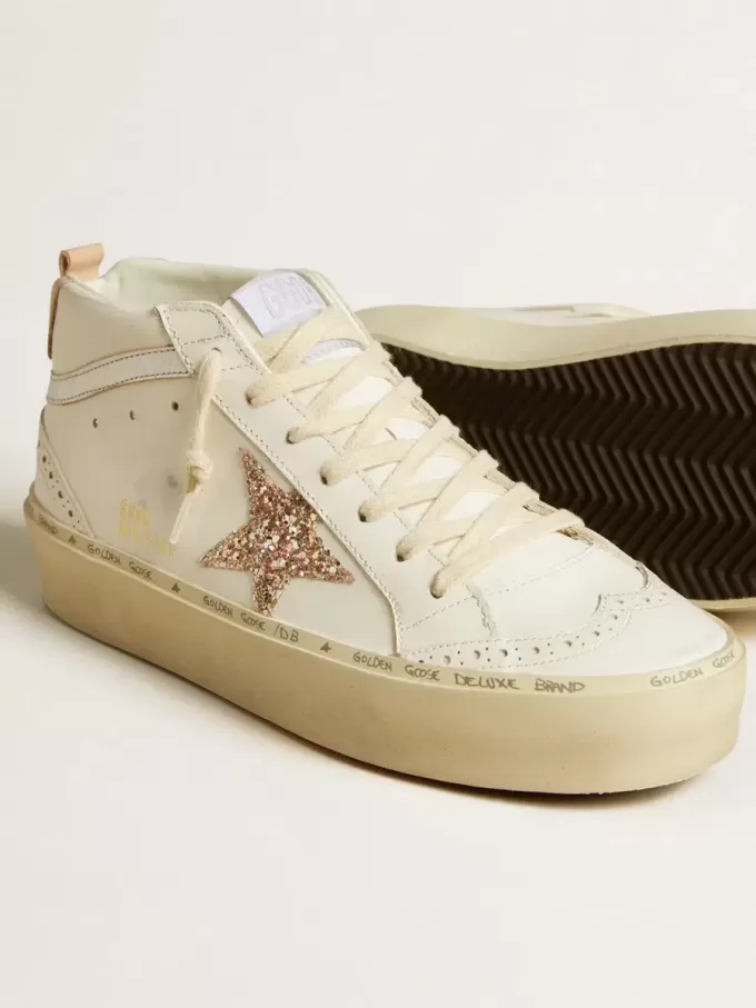 Mid Star met glitterster en metallic zilveren leren flash