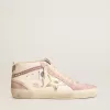 Mid Star met gouden leren ster en roze suède flash met parels