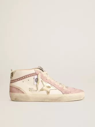 Mid Star met gouden leren ster en roze suède flash met parels