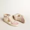 Mid Star met gouden leren ster en roze suède flash met parels