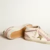 Mid Star met gouden leren ster en roze suède flash met parels
