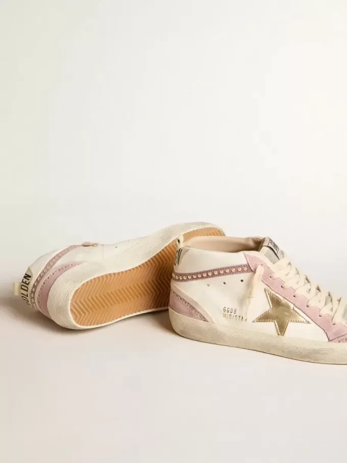 Mid Star met gouden leren ster en roze suède flash met parels