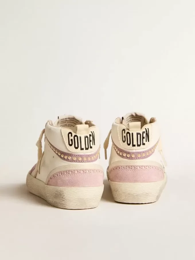Mid Star met gouden leren ster en roze suède flash met parels