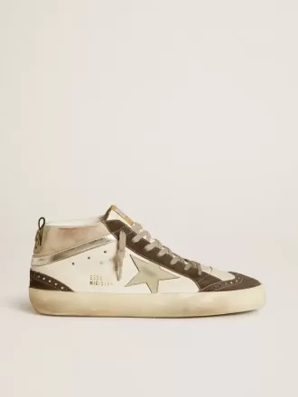 Mid Star met grijze leren ster en metallic zilveren leren flash