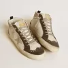Mid Star met grijze leren ster en metallic zilveren leren flash