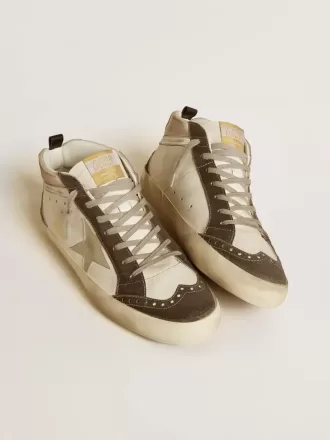 Mid Star met grijze leren ster en metallic zilveren leren flash