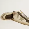 Mid Star met grijze leren ster en metallic zilveren leren flash