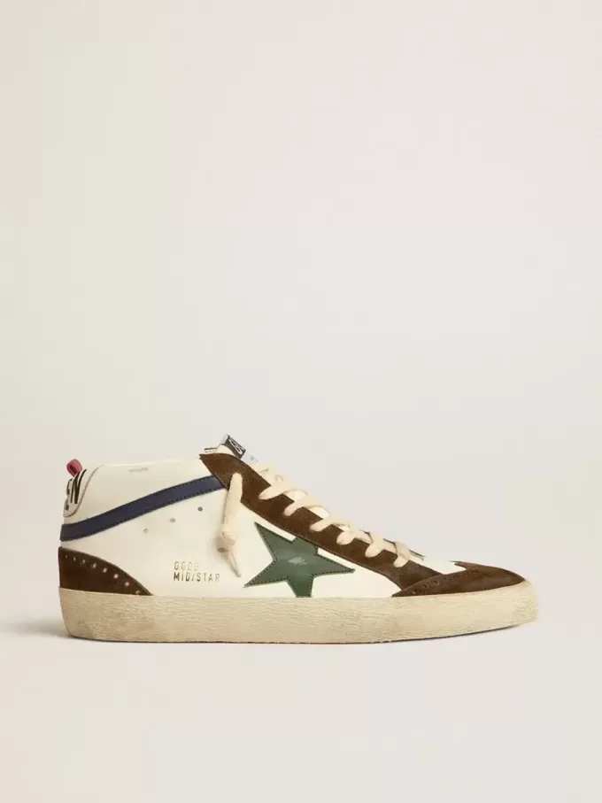 Mid Star met groene leren ster en blauwe leren flash