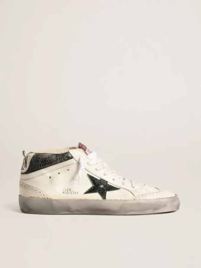 Mid Star met groene metallic leren ster en witte flash