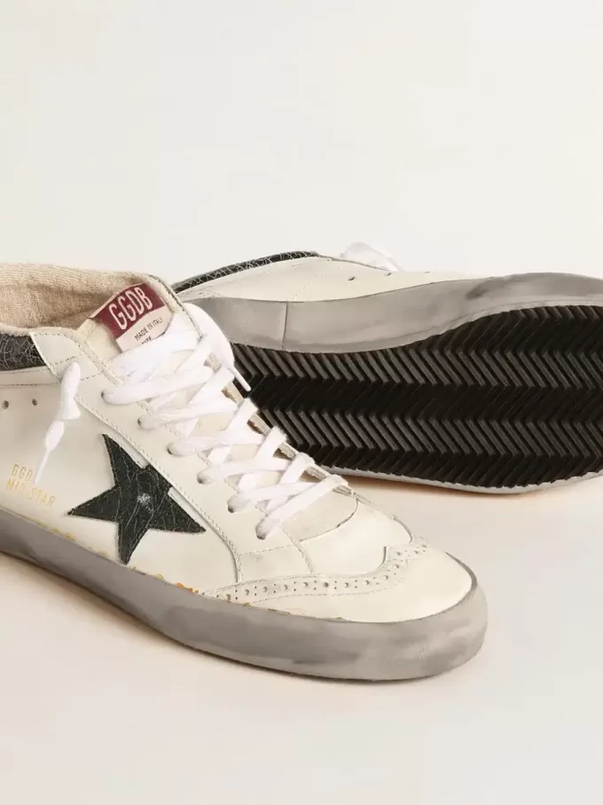 Mid Star met groene metallic leren ster en witte flash