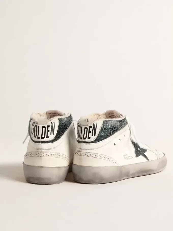 Mid Star met groene metallic leren ster en witte flash
