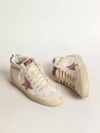 Mid Star met roze suède ster en goudkleurige metallic leren flash