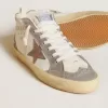 Mid Star voor dames in nappa en suède met lichtbruine metallic leren ster