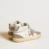 Mid Star voor dames in nappa en suède met lichtbruine metallic leren ster