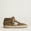 Mid Star voor dames in tabakskleurig suède met franjes en studs