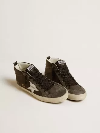 Mid Star voor dames in zwart leer met zilverkleurige metalen leren ster