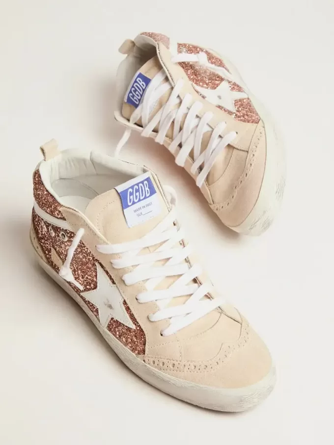 Mid Star voor dames met roze glitter