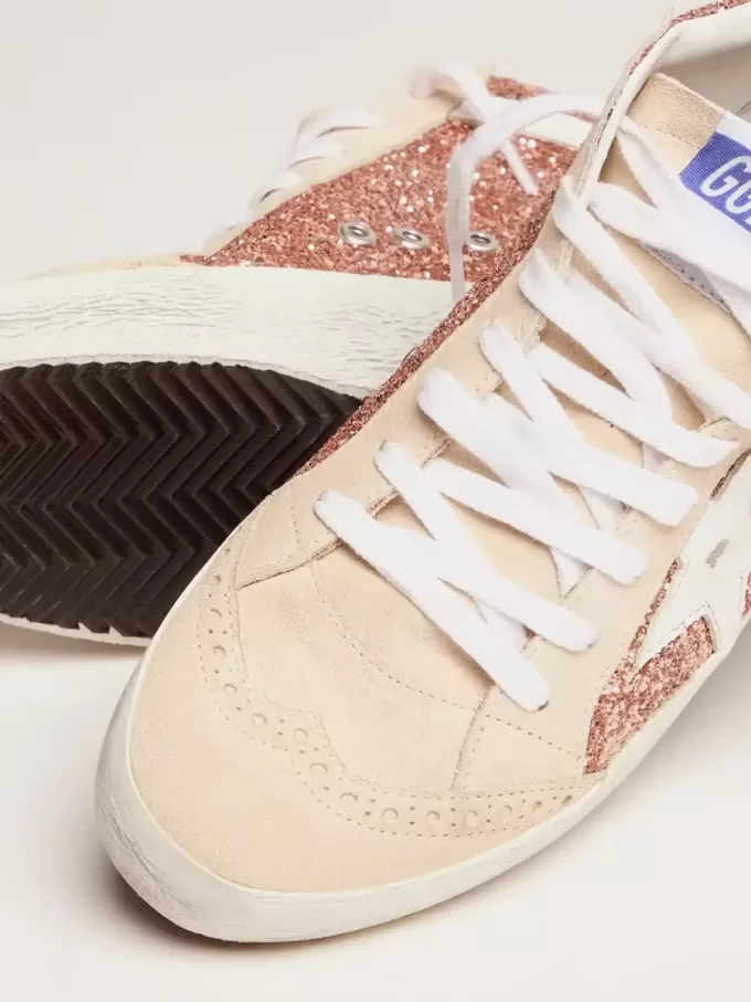 Mid Star voor dames met roze glitter