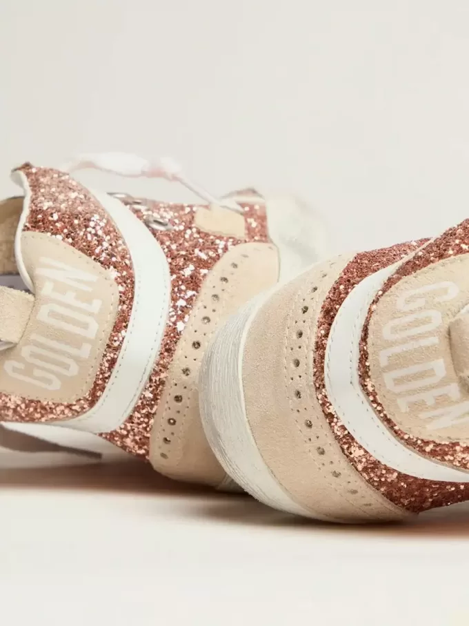 Mid Star voor dames met roze glitter