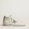 Mid Star voor dames met zilveren glitterster en zwart gelamineerd hielstuk