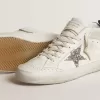 Mid Star voor dames met zilveren glitterster en zwart gelamineerd hielstuk