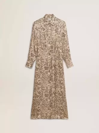 Midi-jurk voor dames van zijde-mix met bloemenprint