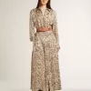 Midi-jurk voor dames van zijde-mix met bloemenprint
