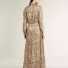 Midi-jurk voor dames van zijde-mix met bloemenprint