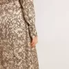 Midi-jurk voor dames van zijde-mix met bloemenprint