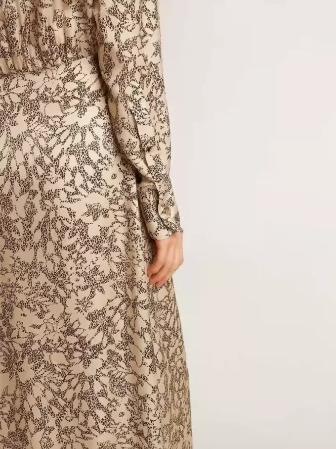 Midi-jurk voor dames van zijde-mix met bloemenprint