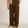 Militair groene joggingbroek voor heren met wit logo