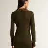 Militair groene wollen mini-jurk met lederen details