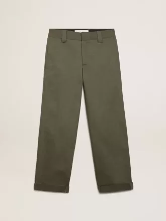 Militairgroene chino uit de Golden Collection