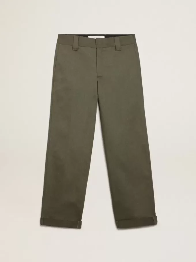 Militairgroene chino uit de Golden Collection