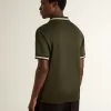 Militairgroene jersey polo voor heren met borduursel