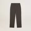 Militairgroene joggingbroek voor kinderen met borduursels