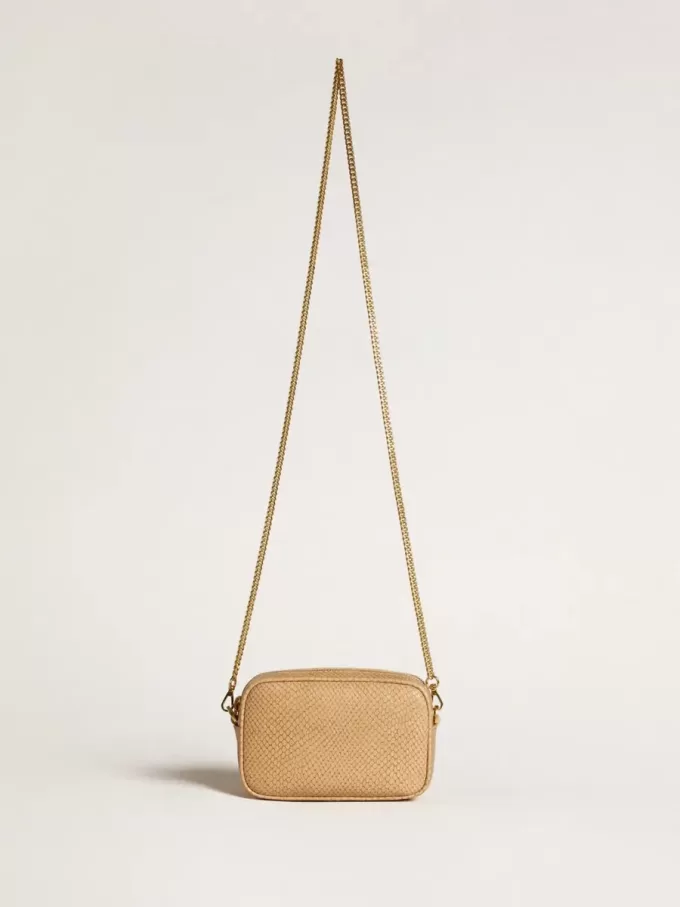 Mini Star Bag in beige slangenleer