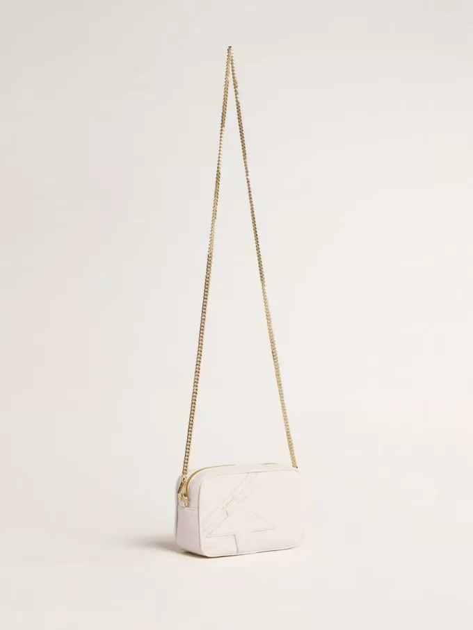 Mini Star Bag in boterwit leer met ton sur ton ster