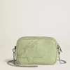 Mini Star Bag in lichtgroen slangenleer