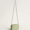 Mini Star Bag in lichtgroen slangenleer