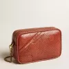 Mini Star Bag in roestkleurig leer met slangenprint