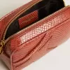 Mini Star Bag in roestkleurig leer met slangenprint