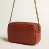 Mini Star Bag in roestkleurig leer met slangenprint