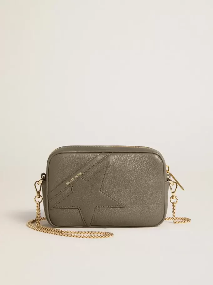 Mini Star Bag in saliegroen leer met ton sur ton ster