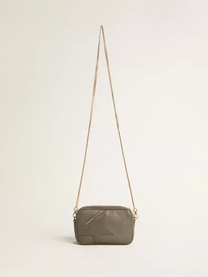 Mini Star Bag in saliegroen leer met ton sur ton ster