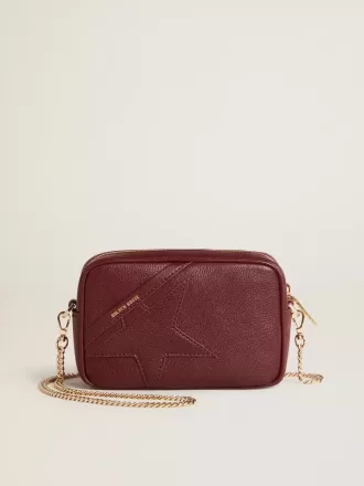 Mini Star Bag in wijnrood leer met ton sur ton ster