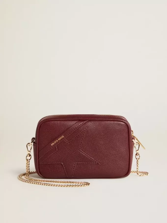 Mini Star Bag in wijnrood leer met ton sur ton ster