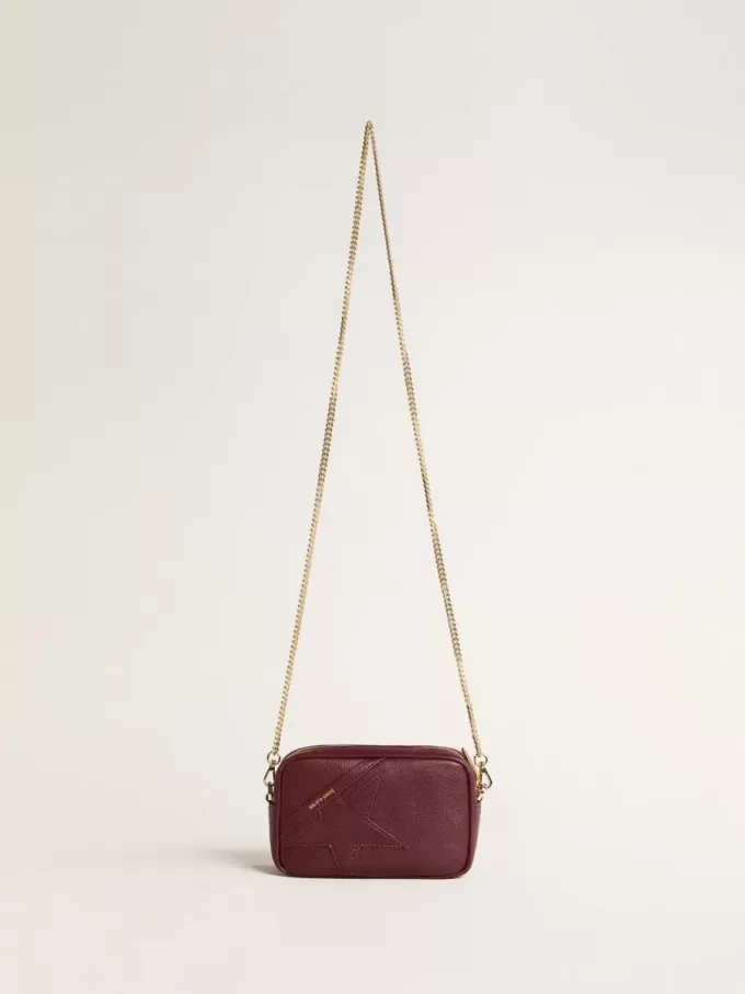 Mini Star Bag in wijnrood leer met ton sur ton ster