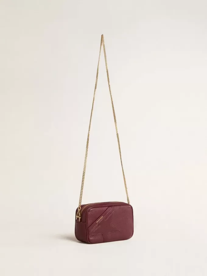 Mini Star Bag in wijnrood leer met ton sur ton ster